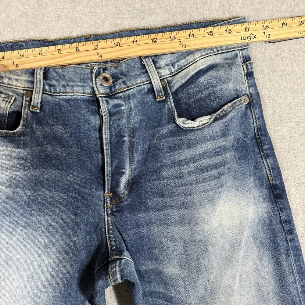 G-Star Raw‎ 3301 Regular Tapered Jeans Mens 32x30 Crazy Wash Stretch Button Fly